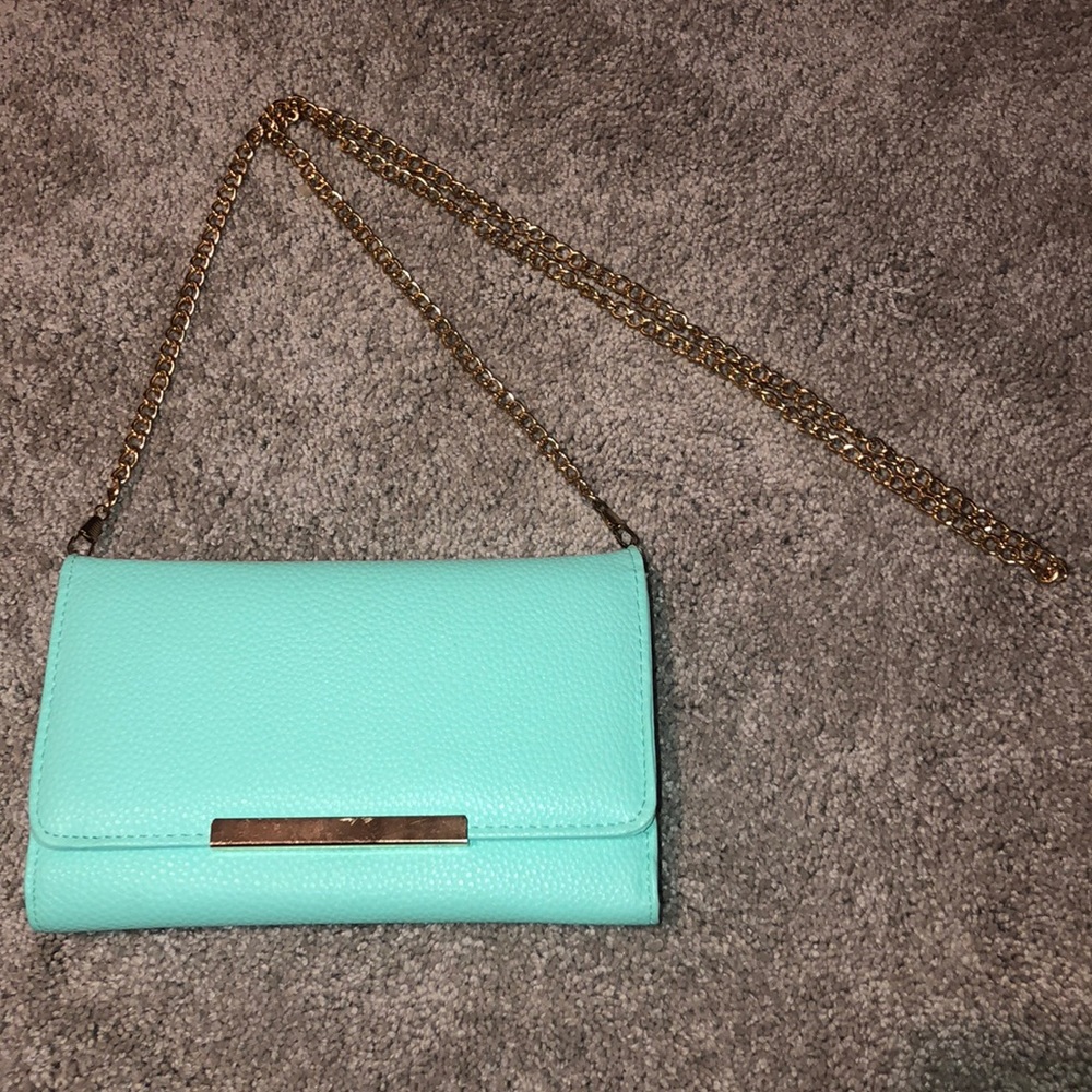 Turquoise clutch with removable strap!